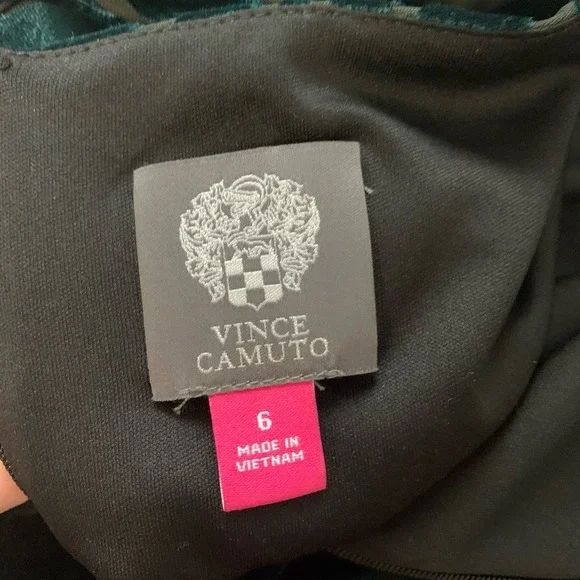 Vince Camuto Emerald Green Burnout Velvet Geometric Dress Sz 6 - Picture 7 of 13